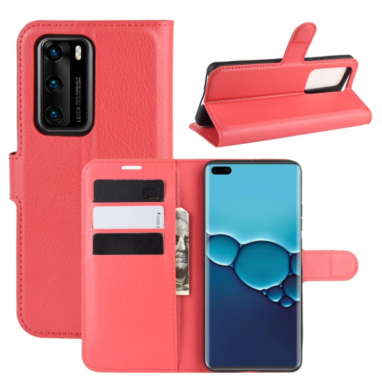 For Huawei P40 Litchi Texture Horizontal Flip Protective Case with Holder & Card Slots & Wallet