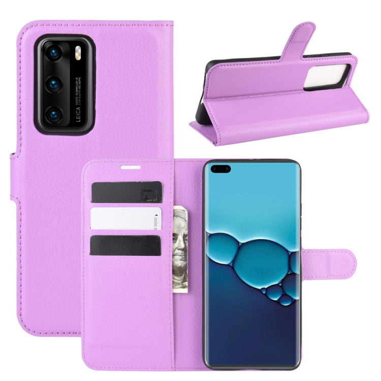 For Huawei P40 Litchi Texture Horizontal Flip Protective Case with Holder & Card Slots & Wallet