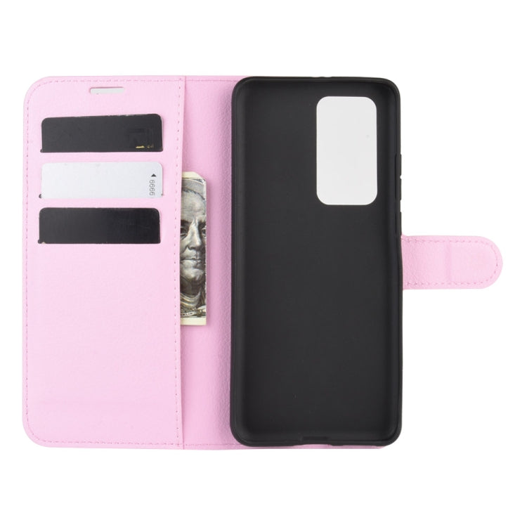 For Huawei P40 Litchi Texture Horizontal Flip Protective Case with Holder & Card Slots & Wallet
