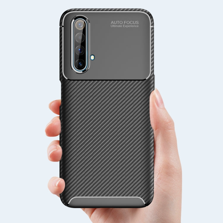 For OPPO Realme X50 Carbon Fiber Texture Shockproof TPU Case(Black)