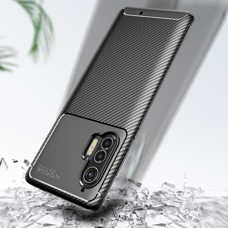 For Motorola Edge Plus Carbon Fiber Texture Shockproof TPU Case(Black)
