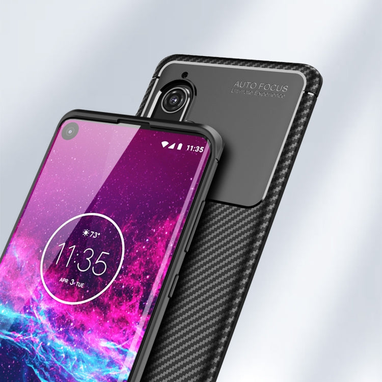 For Motorola Edge Plus Carbon Fiber Texture Shockproof TPU Case(Black)