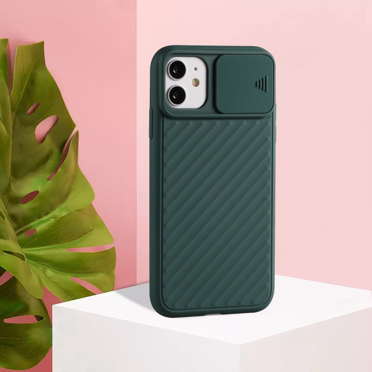 For iPhone 11 Sliding Camera Cover Design Twill Anti-Slip TPU Case