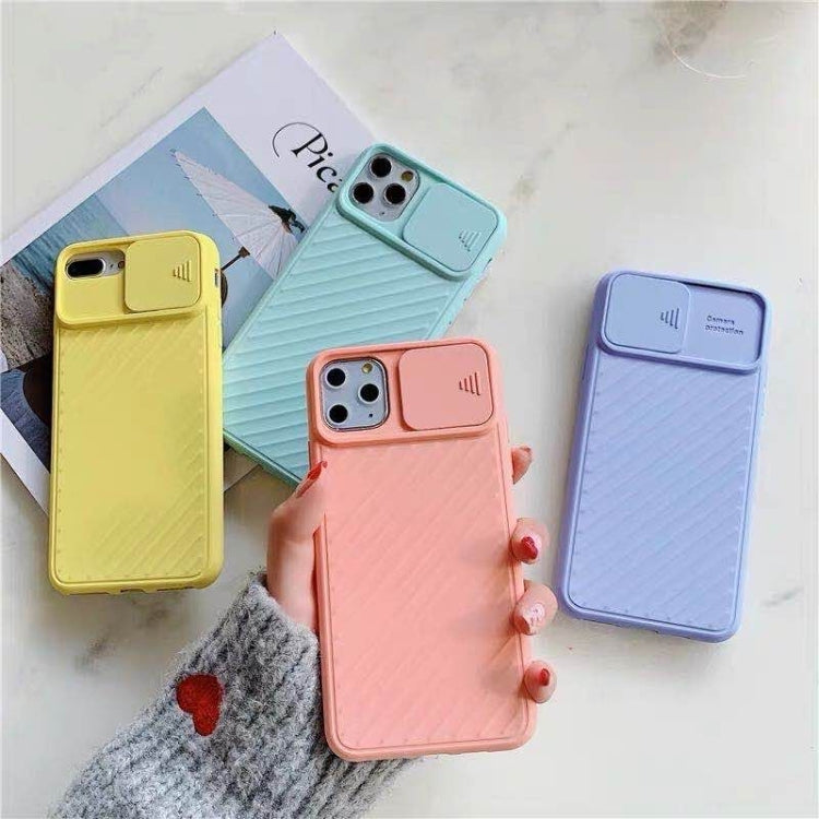 For iPhone 11 Sliding Camera Cover Design Twill Anti-Slip TPU Case