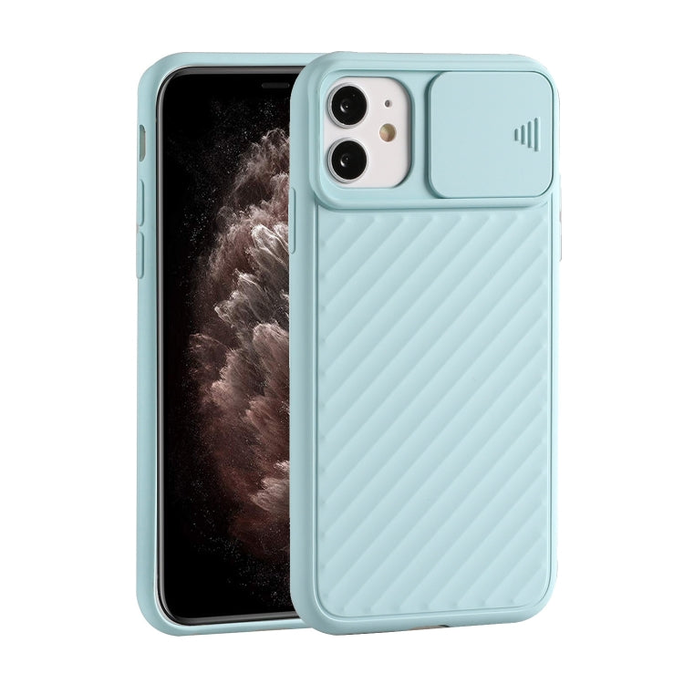 For iPhone 11 Sliding Camera Cover Design Twill Anti-Slip TPU Case
