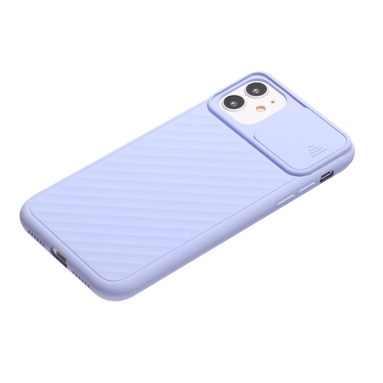 For iPhone 11 Sliding Camera Cover Design Twill Anti-Slip TPU Case