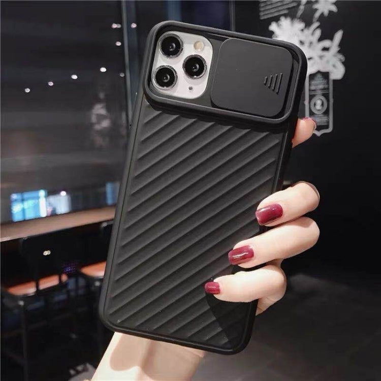 For iPhone 11 Sliding Camera Cover Design Twill Anti-Slip TPU Case