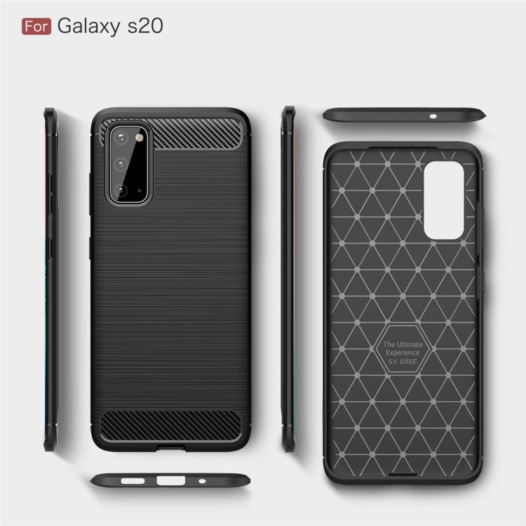 For Galaxy S20 Brushed Texture Carbon Fiber TPU Case