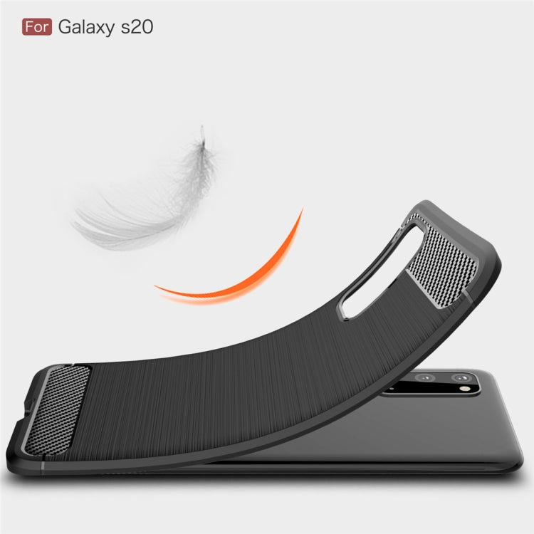 For Galaxy S20 Brushed Texture Carbon Fiber TPU Case