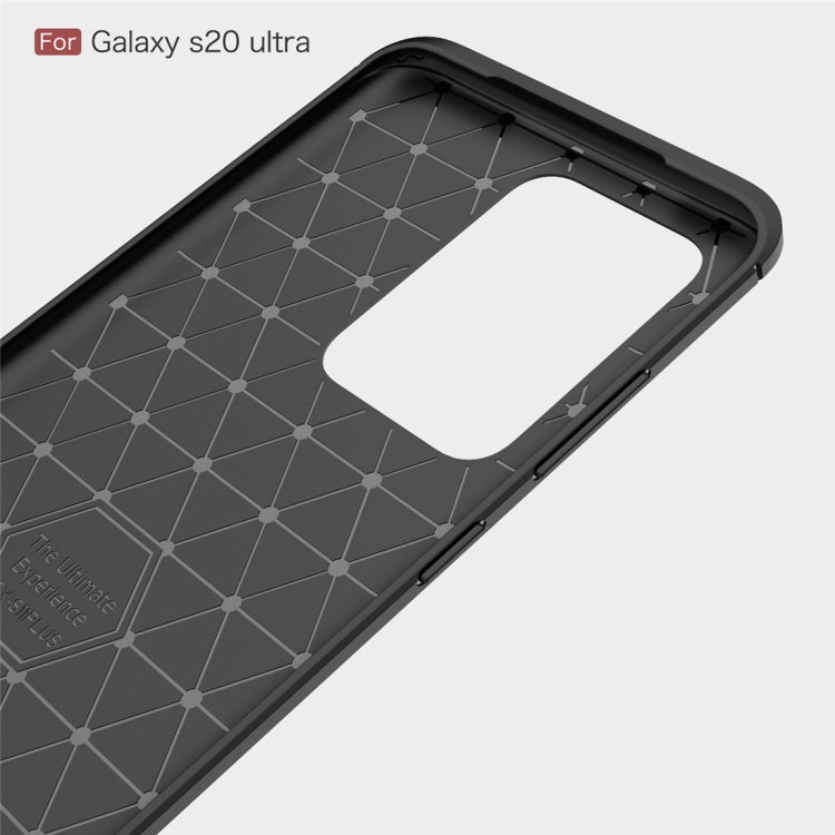 For Galaxy S20 Ultra Brushed Texture Carbon Fiber TPU Case(Black)