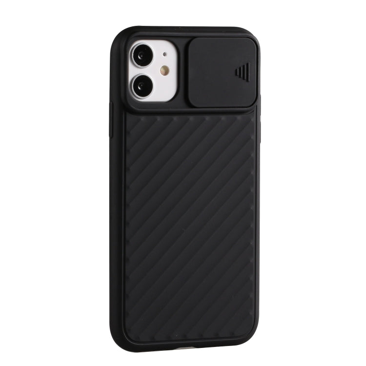 For iPhone 11 Pro Sliding Camera Cover Design Twill Anti-Slip TPU Case