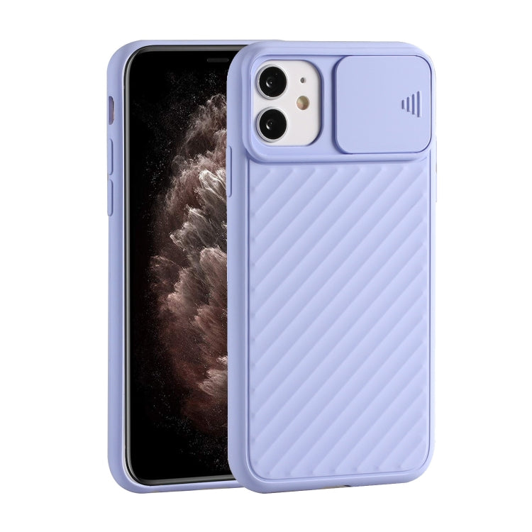For iPhone 11 Pro Max Sliding Camera Cover Design Twill Anti-Slip TPU Case