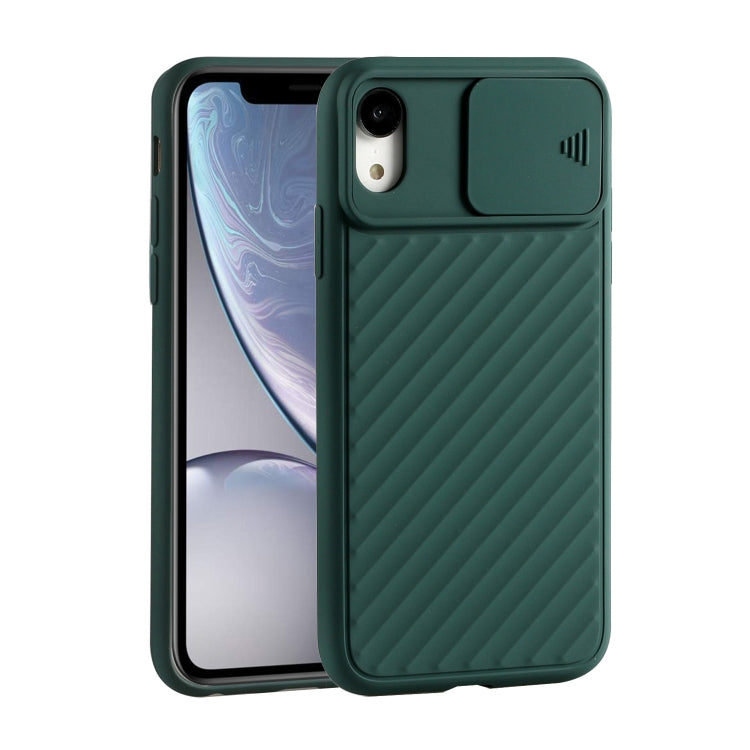 For iPhone XR Sliding Camera Cover Design Twill Anti-Slip TPU Case