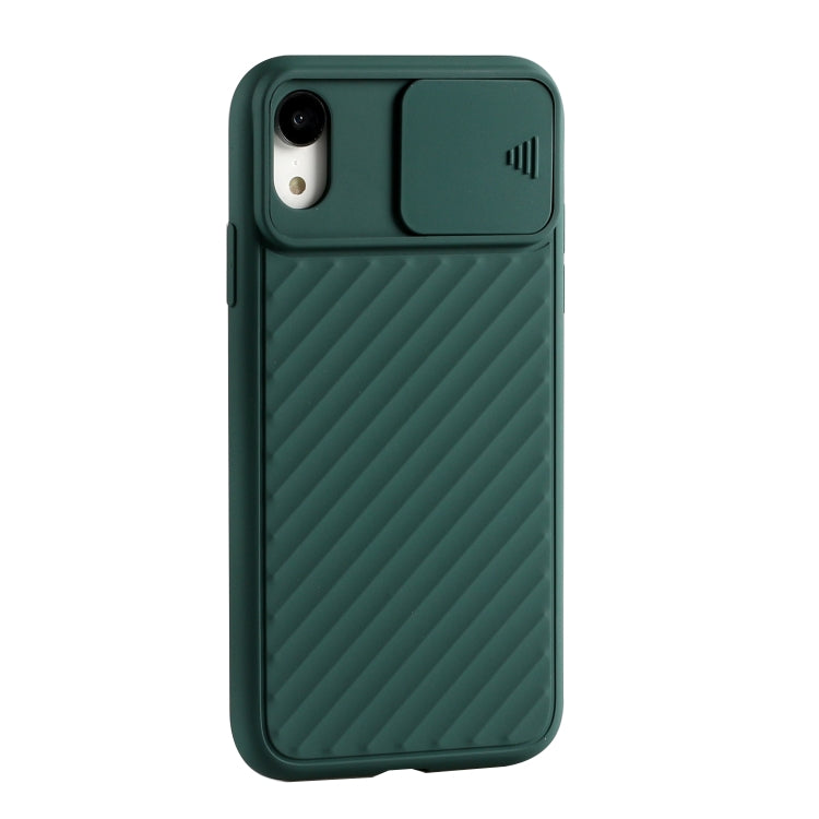 For iPhone XR Sliding Camera Cover Design Twill Anti-Slip TPU Case