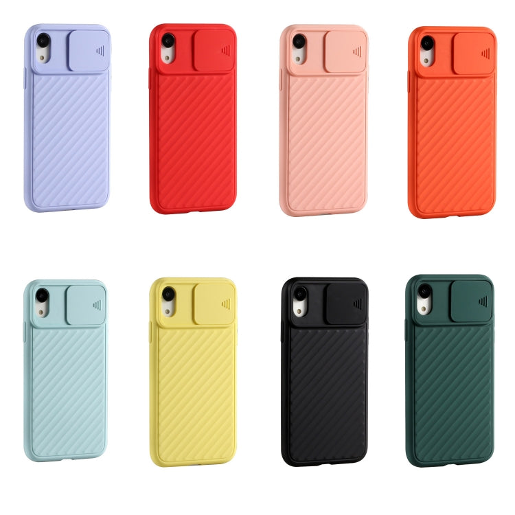 For iPhone XR Sliding Camera Cover Design Twill Anti-Slip TPU Case