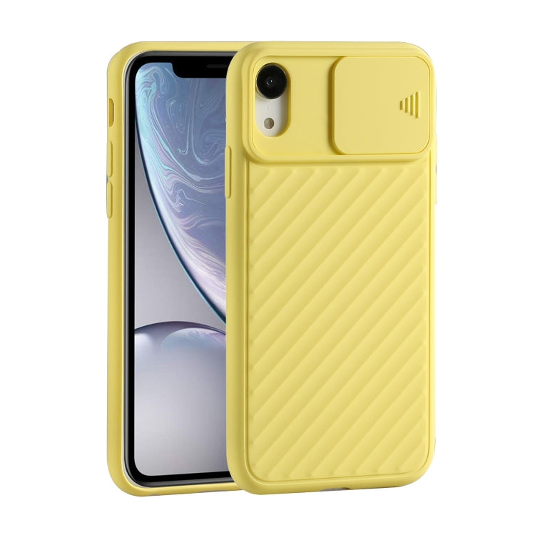 For iPhone XR Sliding Camera Cover Design Twill Anti-Slip TPU Case
