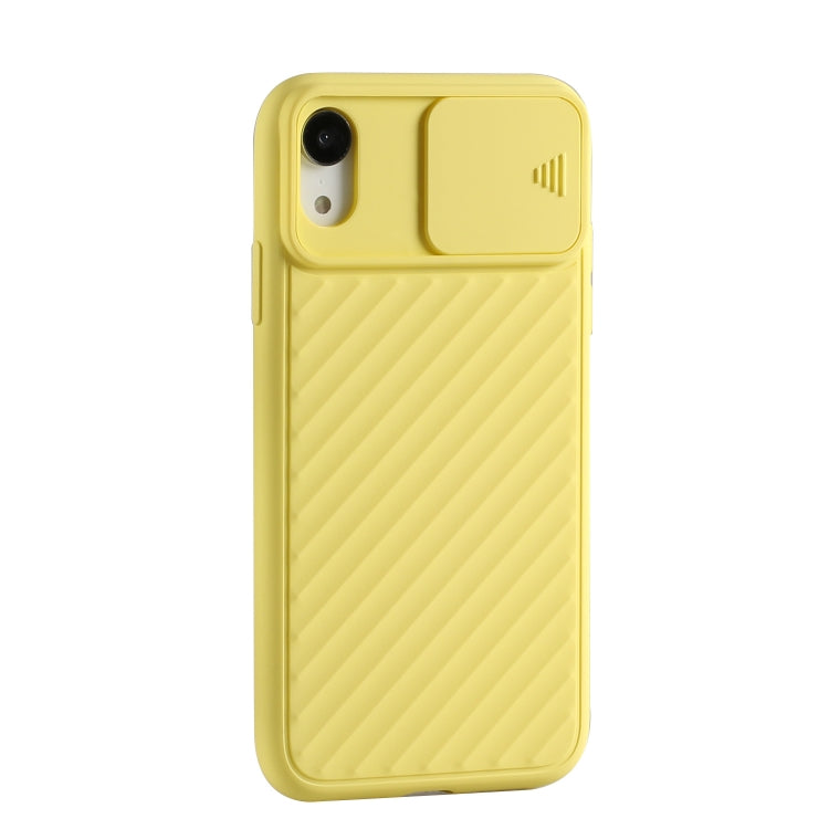 For iPhone XR Sliding Camera Cover Design Twill Anti-Slip TPU Case