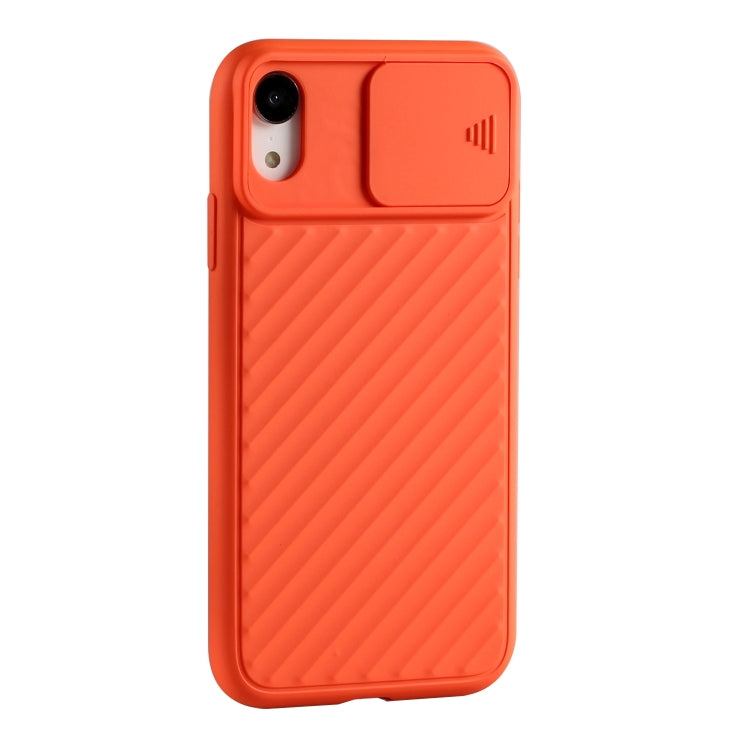 For iPhone XR Sliding Camera Cover Design Twill Anti-Slip TPU Case