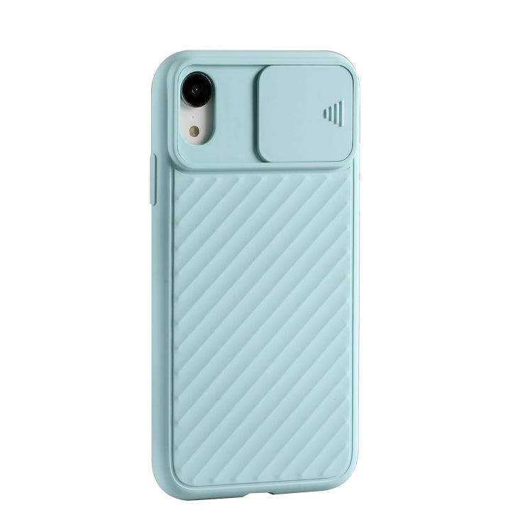 For iPhone XR Sliding Camera Cover Design Twill Anti-Slip TPU Case