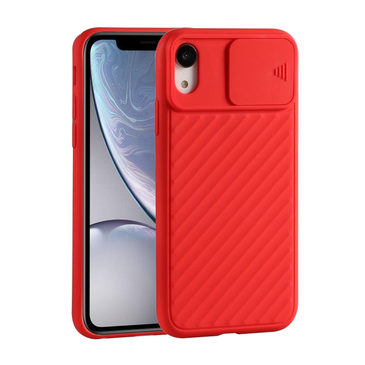 For iPhone XR Sliding Camera Cover Design Twill Anti-Slip TPU Case