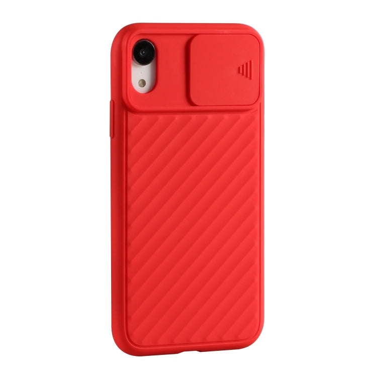 For iPhone XR Sliding Camera Cover Design Twill Anti-Slip TPU Case