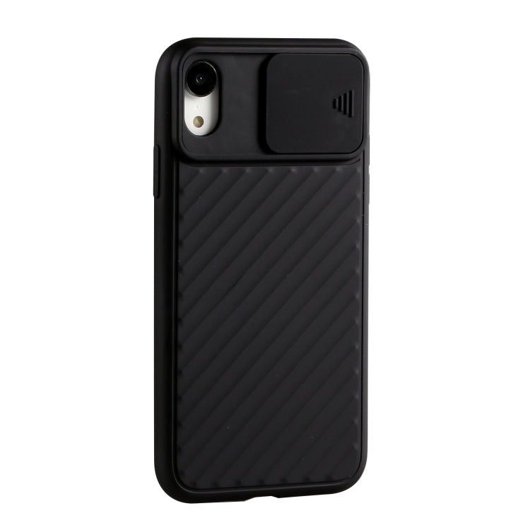 For iPhone XS Max Sliding Camera Cover Design Twill Anti-Slip TPU Case