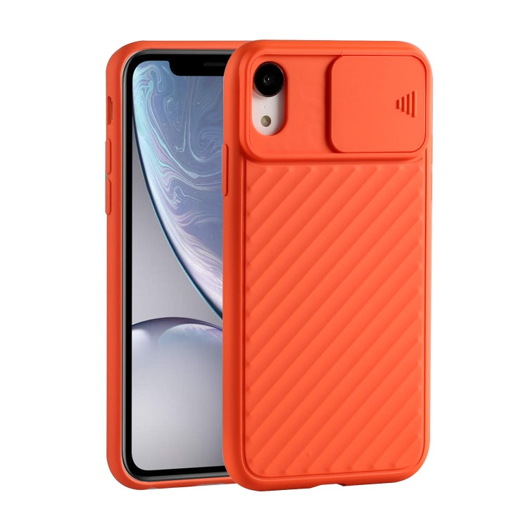 For iPhone XS Max Sliding Camera Cover Design Twill Anti-Slip TPU Case