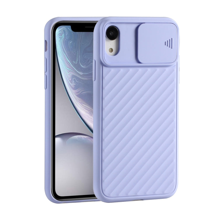 For iPhone XS Max Sliding Camera Cover Design Twill Anti-Slip TPU Case
