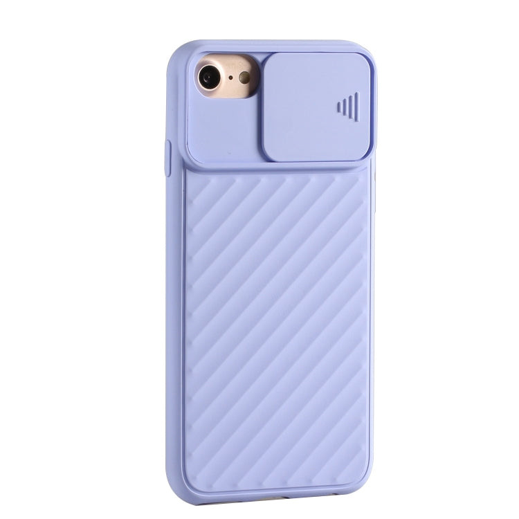 For iPhone 6 & 6s / 7 & 8 Sliding Camera Cover Design Twill Anti-Slip TPU Case