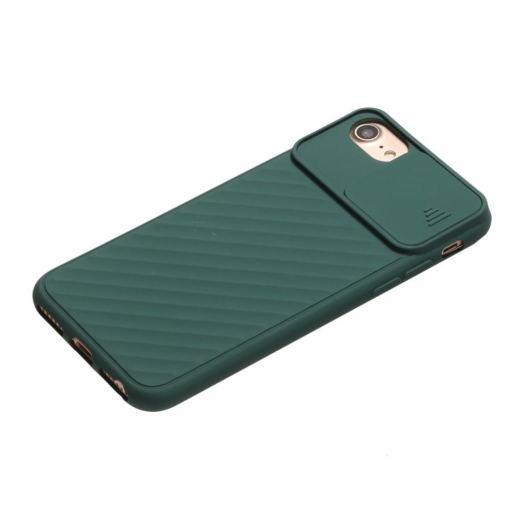 For iPhone 6 Plus & 6s Plus / 7 Plus & 8 Plus Sliding Camera Cover Design Twill Anti-Slip TPU Case