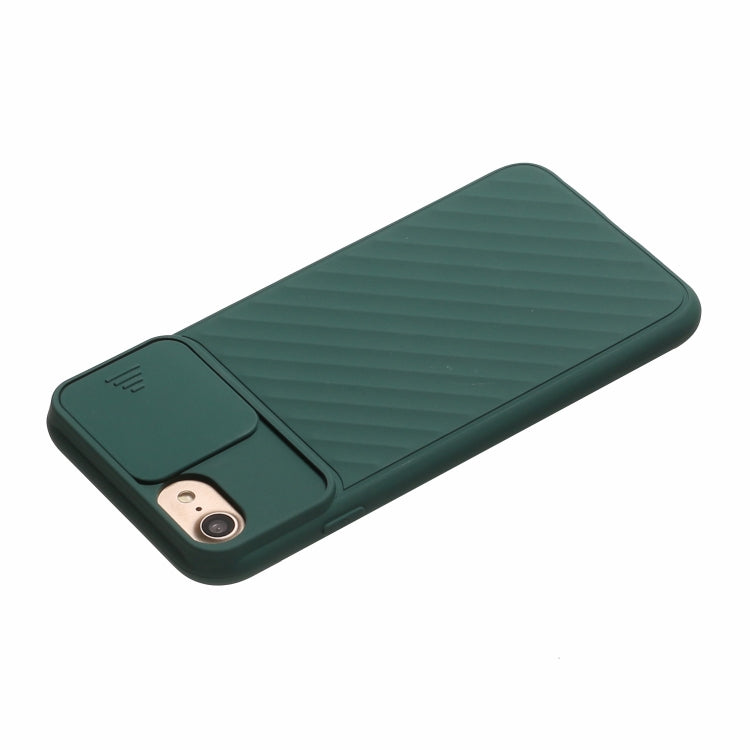 For iPhone 6 Plus & 6s Plus / 7 Plus & 8 Plus Sliding Camera Cover Design Twill Anti-Slip TPU Case