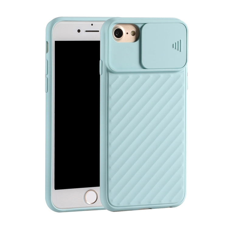 For iPhone 6 Plus & 6s Plus / 7 Plus & 8 Plus Sliding Camera Cover Design Twill Anti-Slip TPU Case