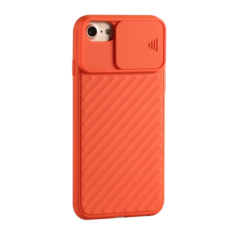 For iPhone 6 Plus & 6s Plus / 7 Plus & 8 Plus Sliding Camera Cover Design Twill Anti-Slip TPU Case