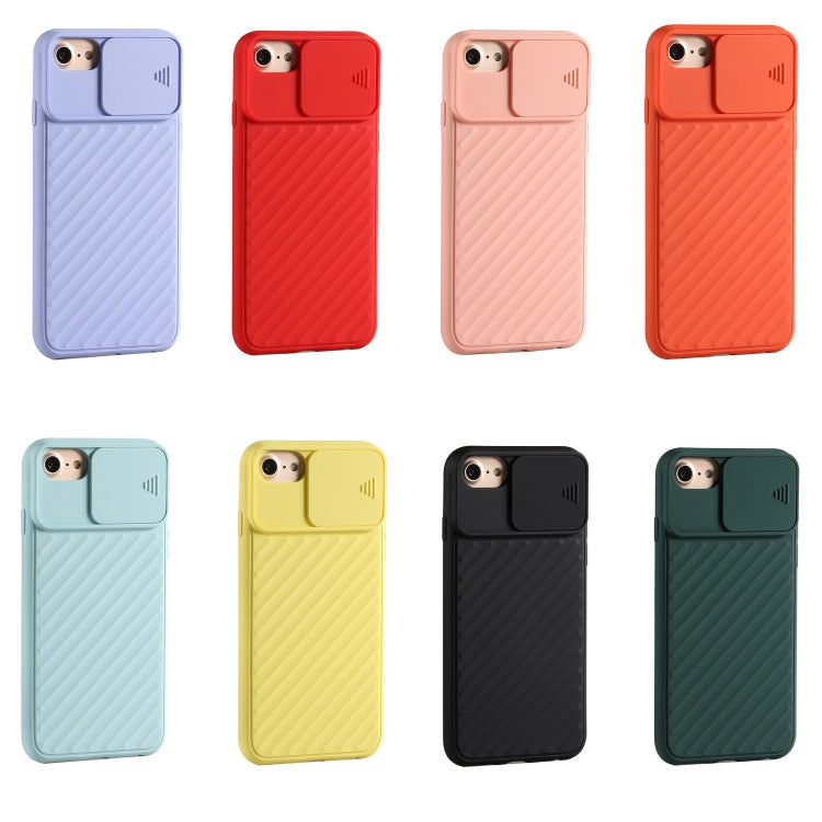 For iPhone 6 Plus & 6s Plus / 7 Plus & 8 Plus Sliding Camera Cover Design Twill Anti-Slip TPU Case