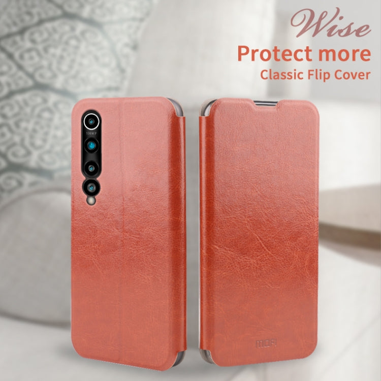 For Xiaomi Mi 10 MOFI Rui Series Classical Leather Embedded Steel Plate All-inclusive Horizontal Flip PU Leather Case