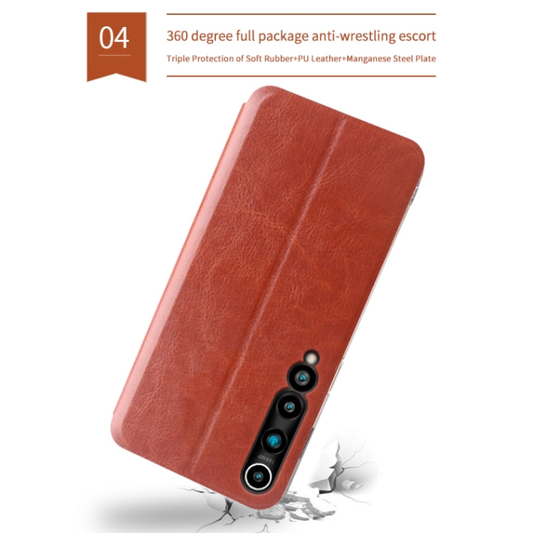 For Xiaomi Mi 10 Pro MOFI Rui Series Classical Leather Embedded Steel Plate All-inclusive Horizontal Flip PU Leather Case