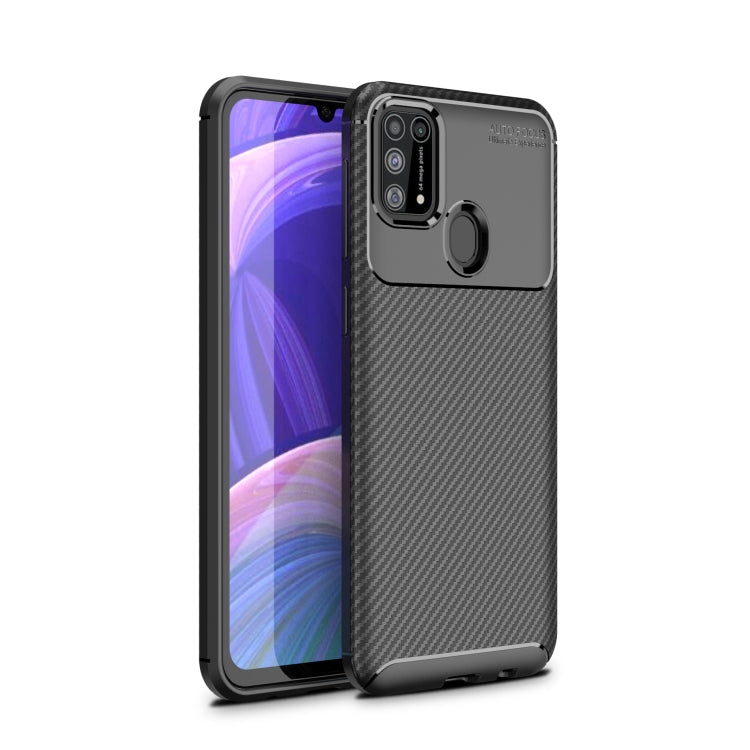 For Galaxy M31 Carbon Fiber Texture Shockproof TPU Case(Black)