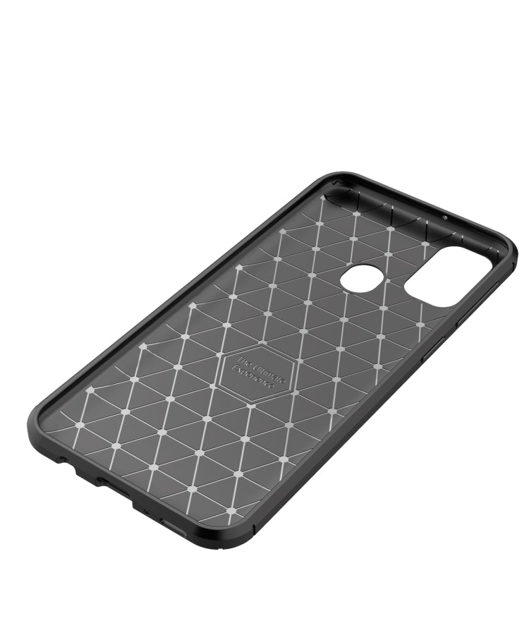 For Galaxy M31 Carbon Fiber Texture Shockproof TPU Case(Black)