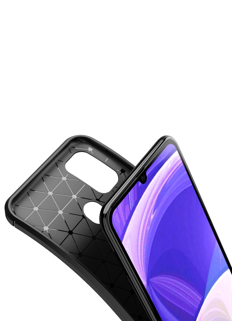 For Galaxy M31 Carbon Fiber Texture Shockproof TPU Case(Black)