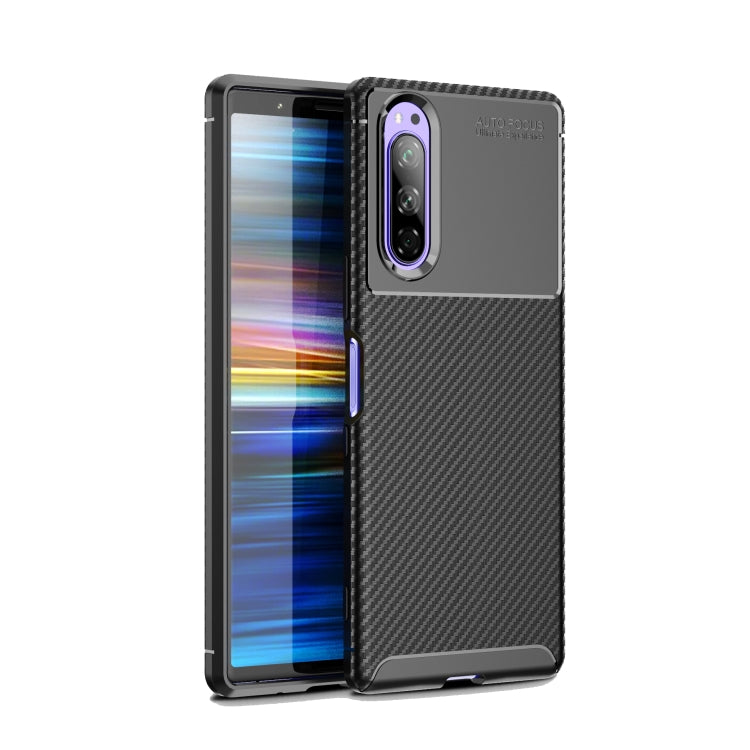 For Sony Xperia 1 II Carbon Fiber Texture Shockproof TPU Case