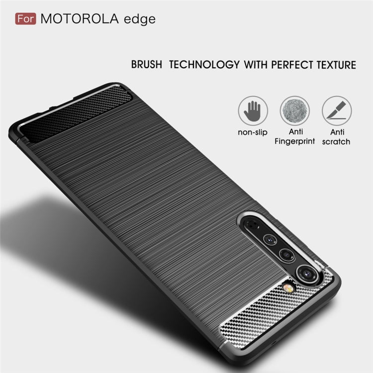 For Motorola Moto Edge Brushed Texture Carbon Fiber TPU Case