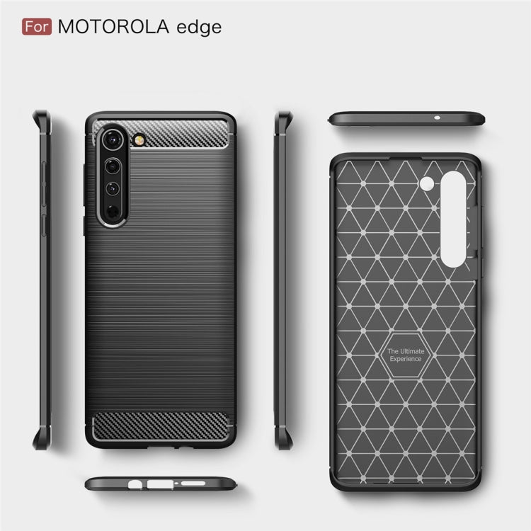 For Motorola Moto Edge Brushed Texture Carbon Fiber TPU Case