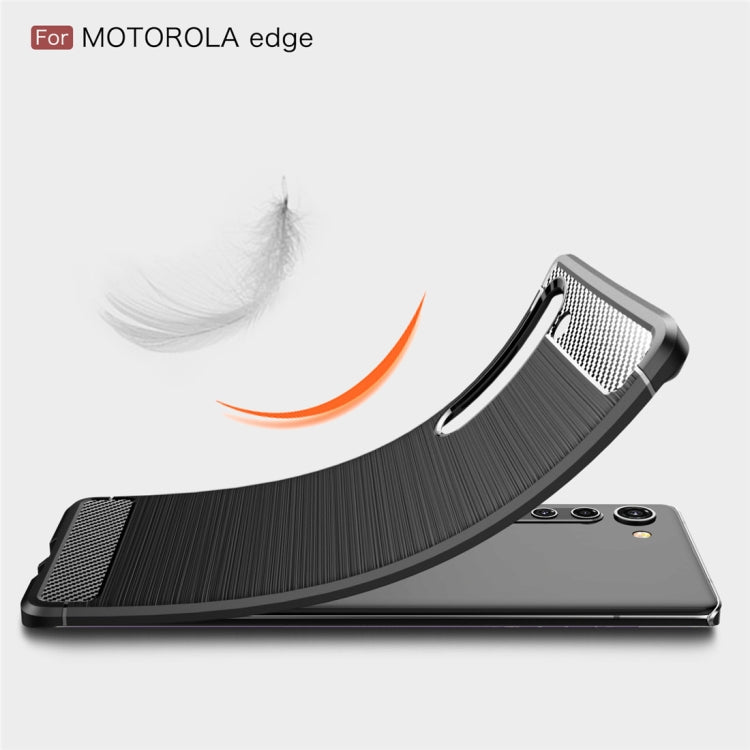 For Motorola Moto Edge Brushed Texture Carbon Fiber TPU Case