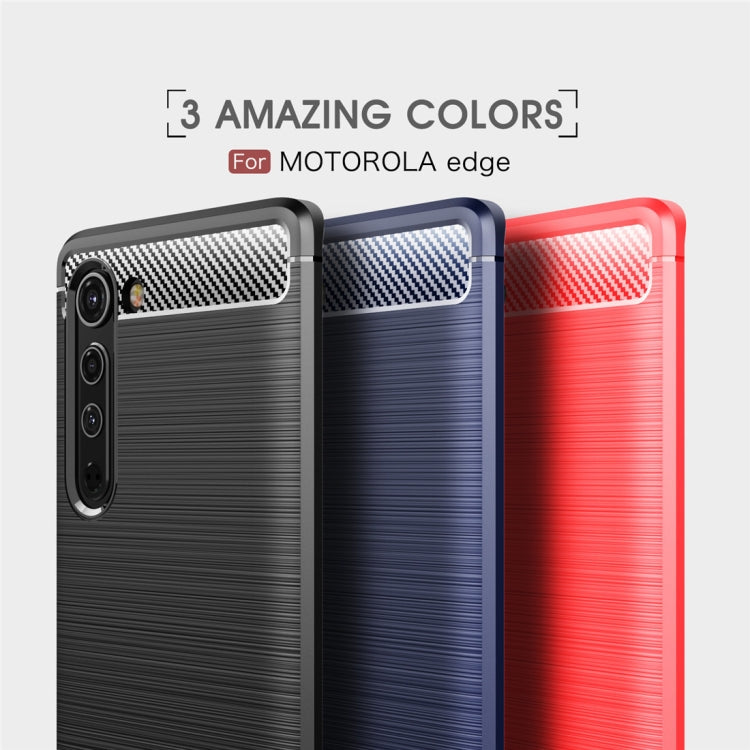 For Motorola Moto Edge Brushed Texture Carbon Fiber TPU Case