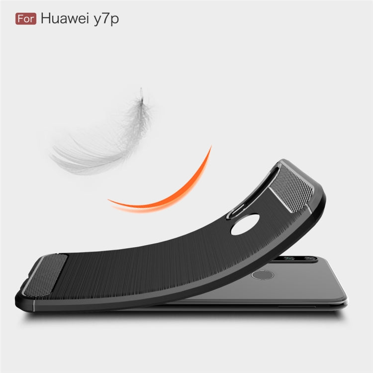 For Huawei Y7p Brushed Texture Carbon Fiber TPU Case