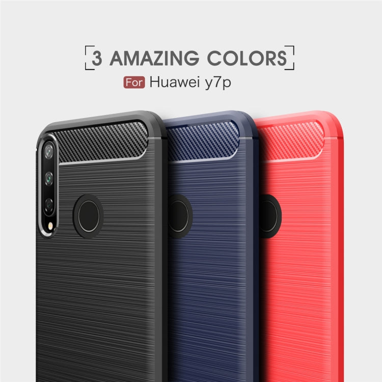For Huawei Y7p Brushed Texture Carbon Fiber TPU Case
