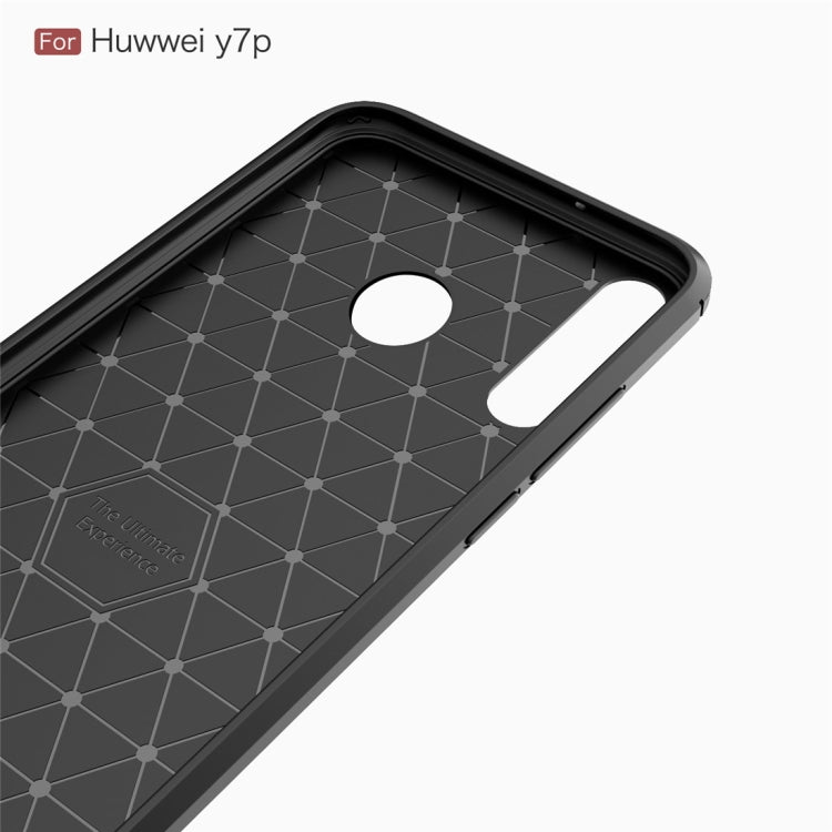 For Huawei Y7p Brushed Texture Carbon Fiber TPU Case