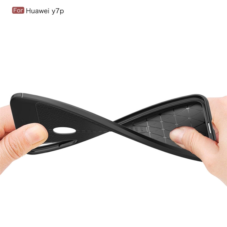 For Huawei Y7p Litchi Texture TPU Shockproof Case