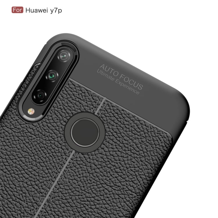 For Huawei Y7p Litchi Texture TPU Shockproof Case