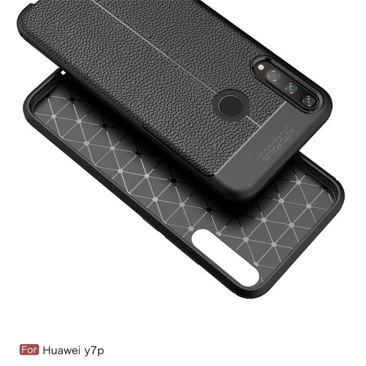 For Huawei Y7p Litchi Texture TPU Shockproof Case